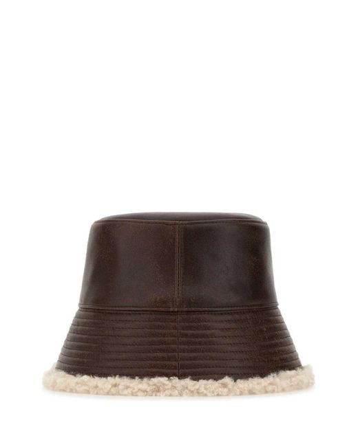 Stella McCartney Brown Solid Bucket Hat