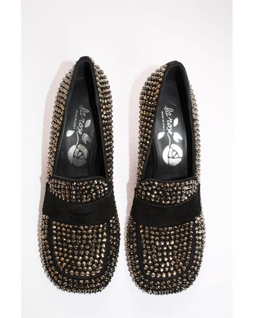 LA ROSE Black Crystal Heels
