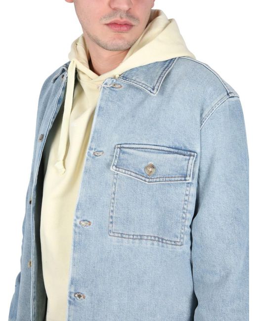 A.P.C. Blue Solid Hood Sweatshirts for men