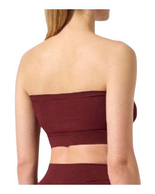Wolford Red Solid Strapless Top