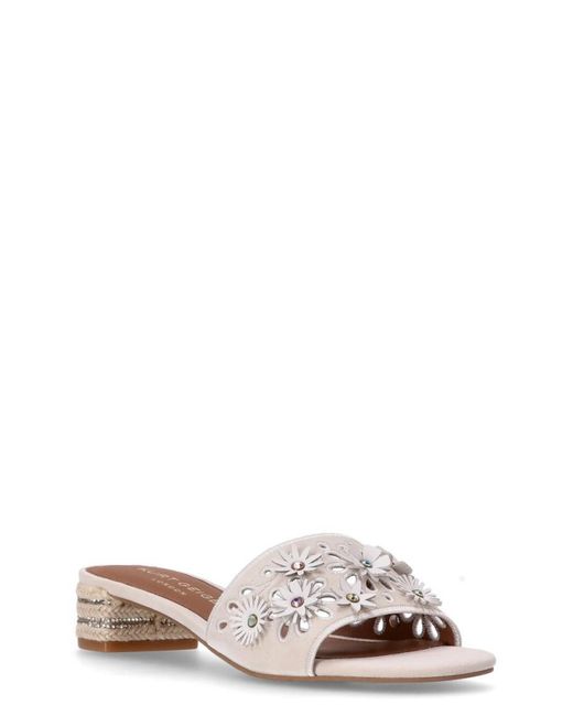 Kurt Geiger Natural Floral Sandals