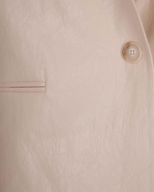 ANDAMANE Natural Solid Notched Lapel Blazer