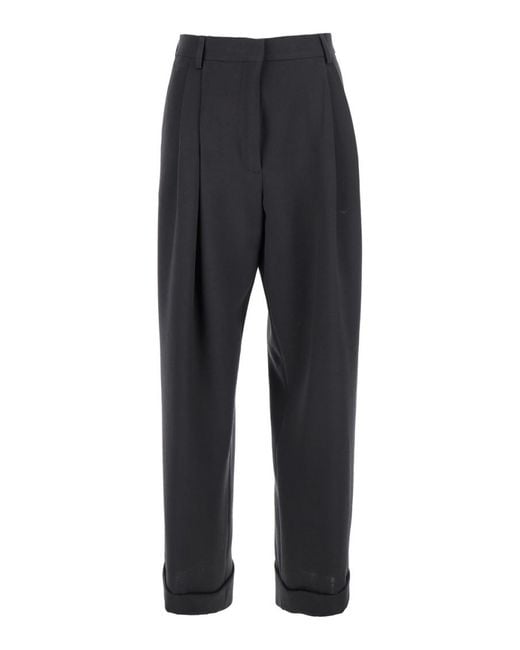 Dries Van Noten Blue Relaxed Pleated Pants
