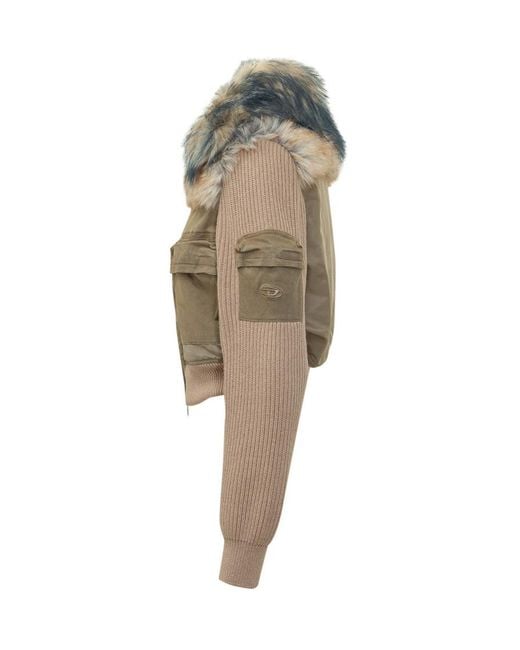 DIESEL Natural Removable Collar Jacket