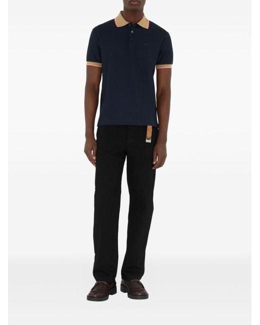 Burberry Blue Logo Polo Shirt for men