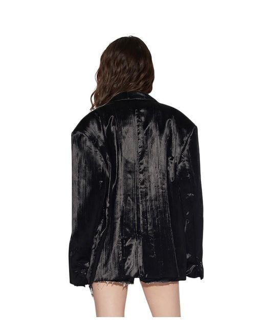 DSquared² Black Solid Notched Lapel Blazer