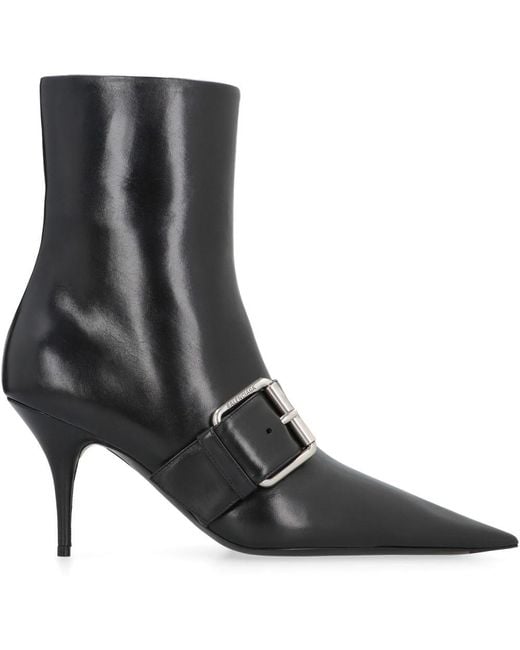 Balenciaga Black Solid Pointed Toe Boots
