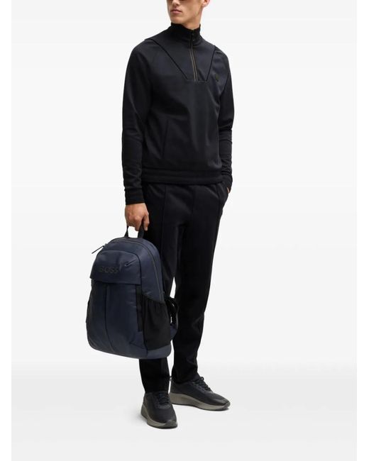 Boss Blue Front Zip Hoodie for men