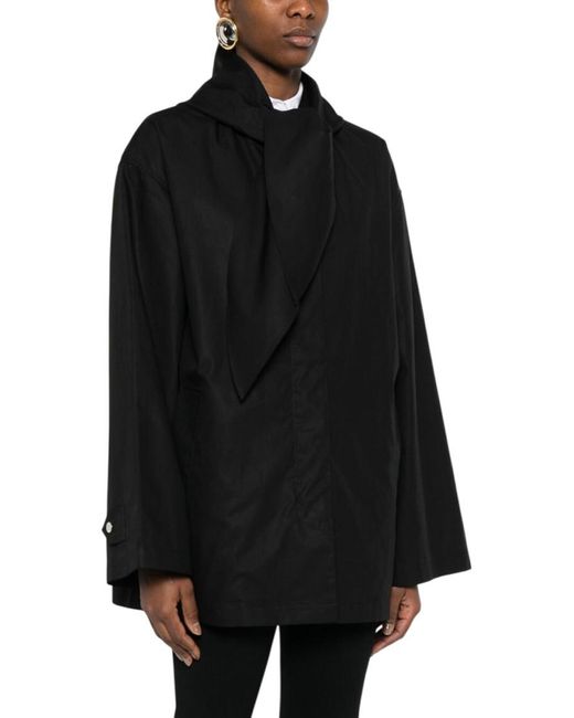 Totême Black Solid Hood Jacket