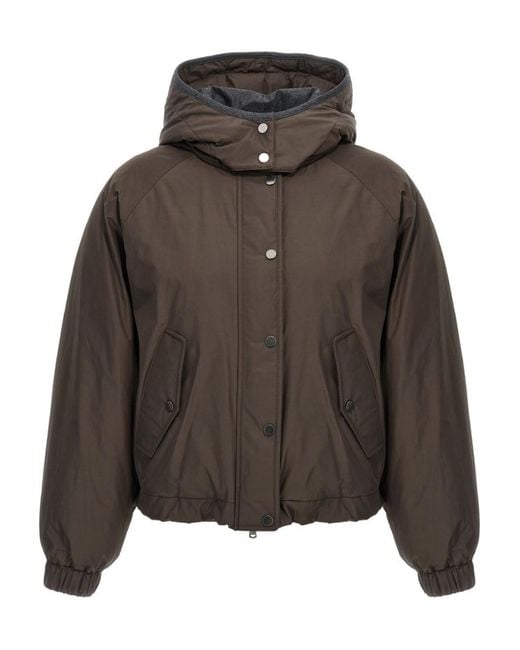 Brunello Cucinelli Brown Cropped Down Jacket