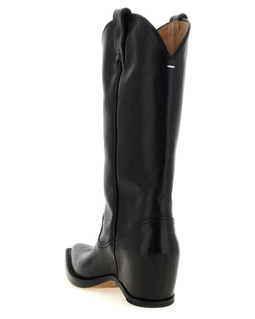 Maison Margiela Black Solid Heel-Less Boots