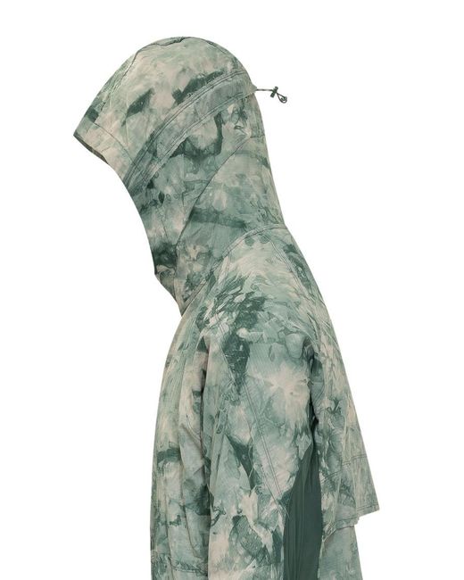 Y-3 Green Printed Hood Jacket for men