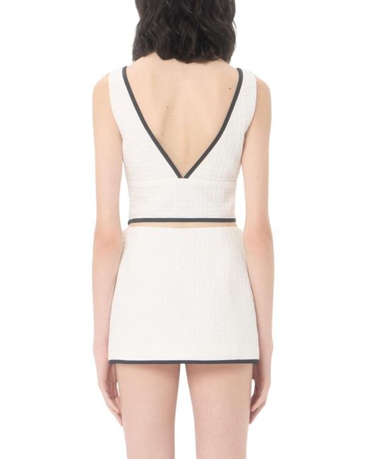 Valentino Natural Solid V Neck Top