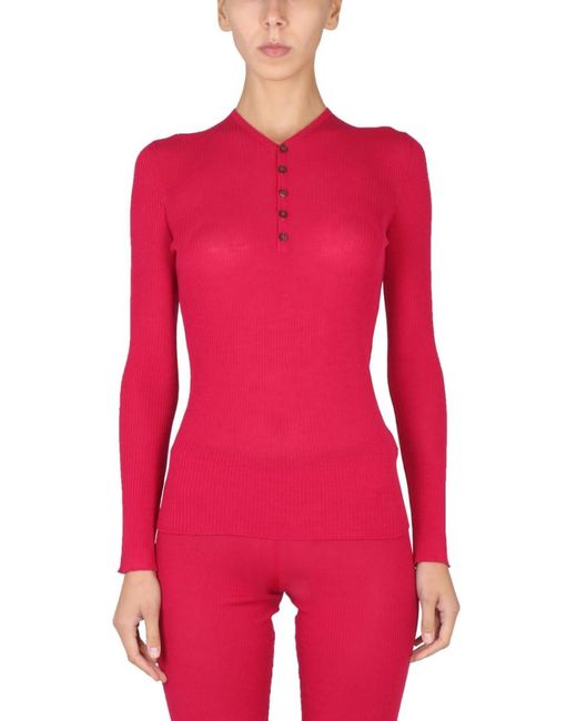 DSquared² Red Knitted V Neck Sweater