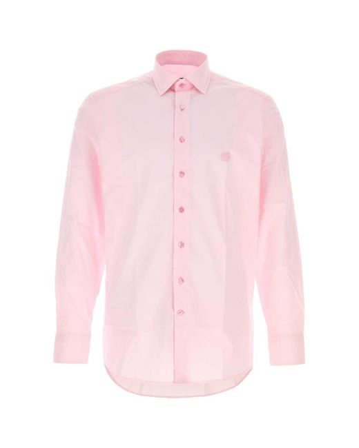 Etro Pink Regular Logo Shirt for men