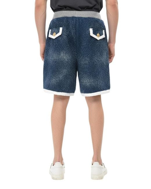 DSquared² Blue Textured Shorts for men