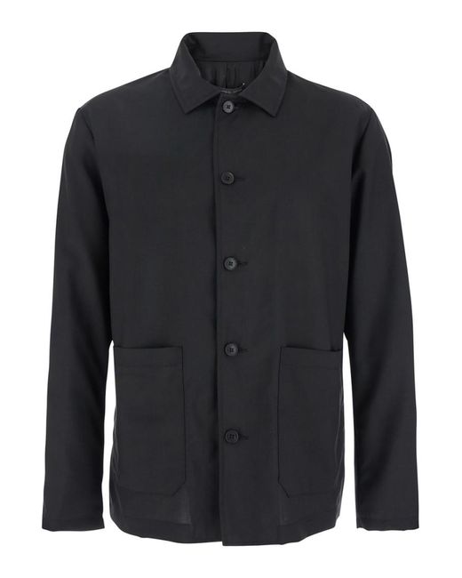 Low Brand Black Classic Collar Shirt for men