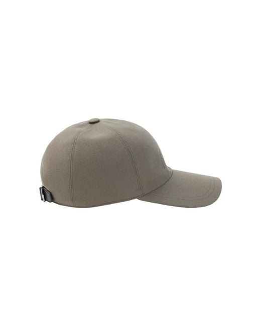 Brioni Gray Logo Baseball Cap for men
