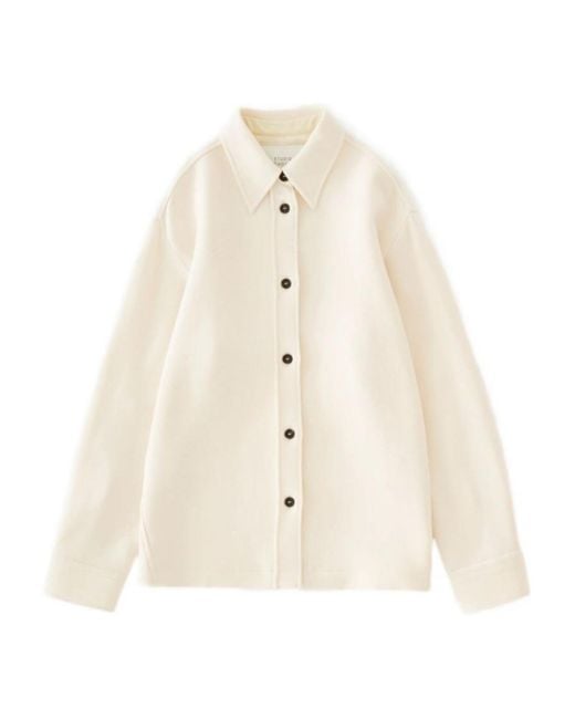 Studio Nicholson White Chalk Wool Overshirt