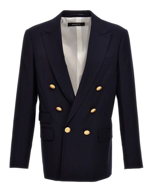 DSquared² Blue Solid Blazer for men
