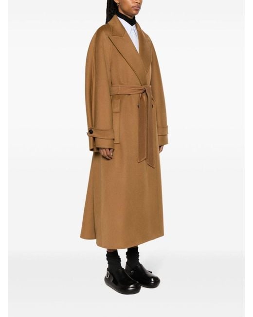 Max Mara Cashmere Double-Breasted Trench Coat in Brown | Lyst