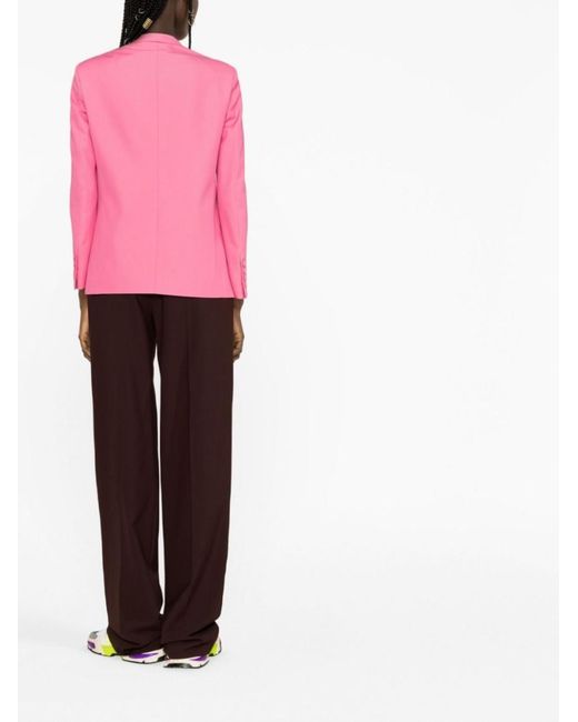 Palm Angels Pink Cotton Single-Breasted Blazer Jacket
