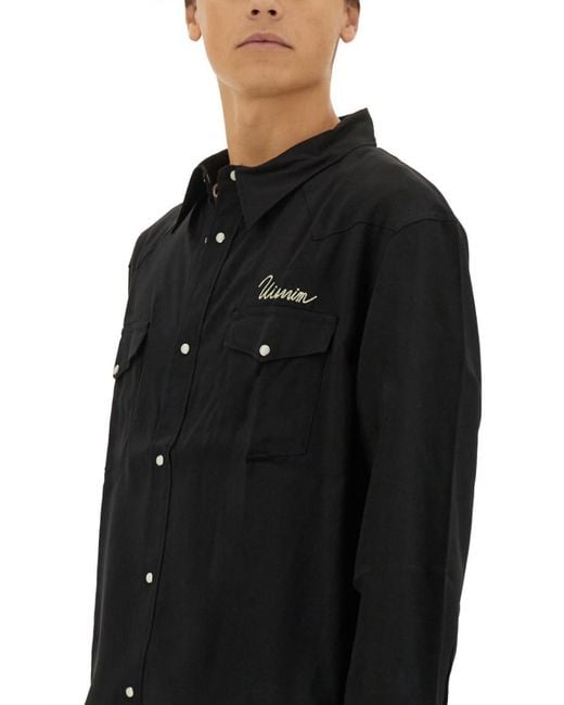 Visvim Black Relaxed Logo Shirt for men