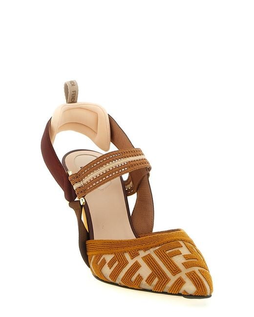 Fendi Brown Slingback Pumps