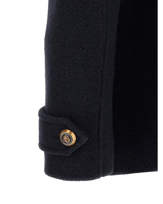 Balmain Blue Pea Coat for men