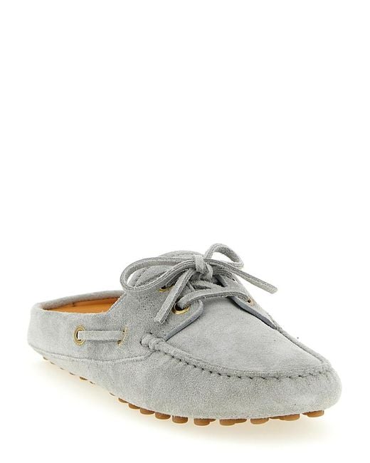 Tod's White Solid Loafers
