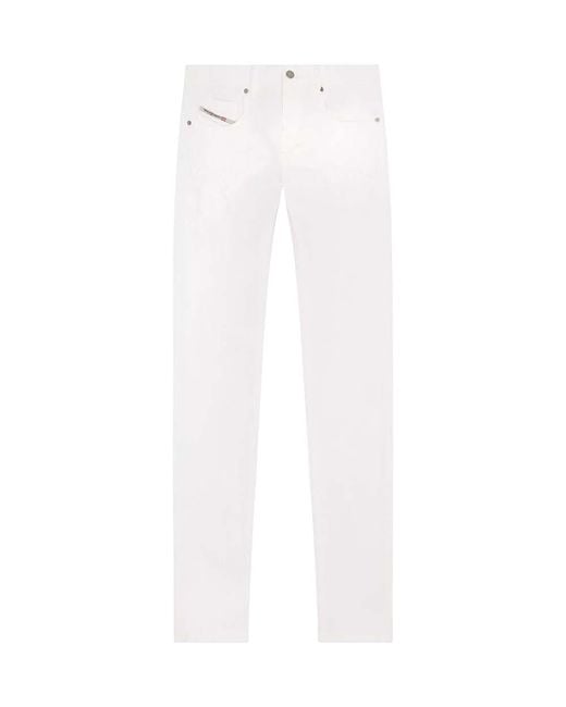 DIESEL White Slim Solid Jeans for men