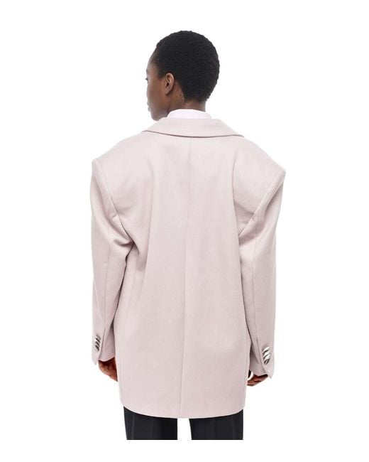 The Attico Pink Light Solid Peaked Lapel Blazer