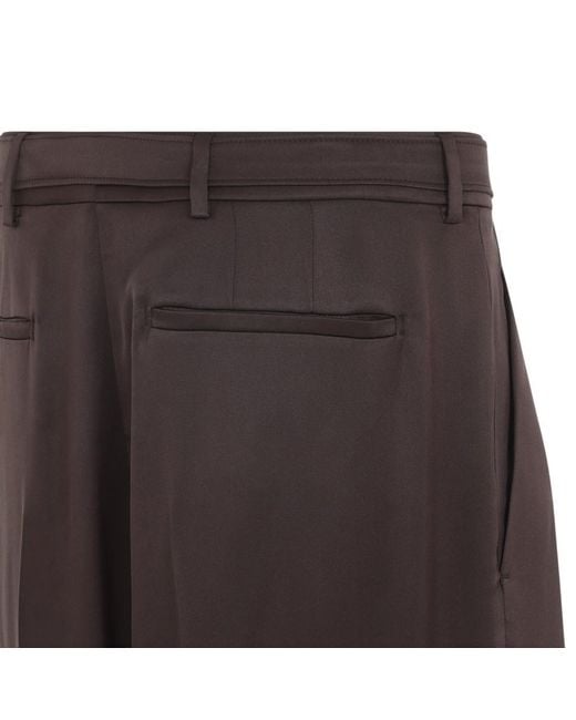 Saint Laurent Brown Solid Pleated Pant for men