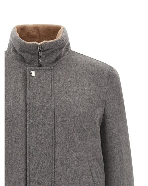 Brunello Cucinelli Gray Solid Wool Jacket for men