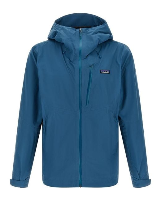 Patagonia Blue Solid Hooded Jacket for men