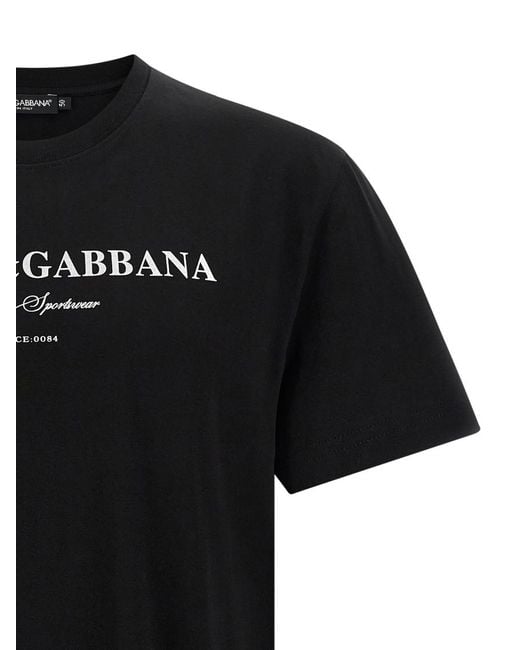 Dolce & Gabbana Black Printed T-Shirt for men