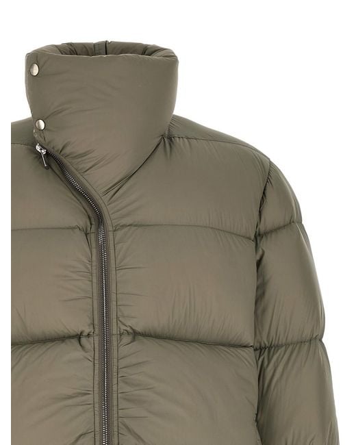 Rick Owens Green Quilted Down Jacket for men