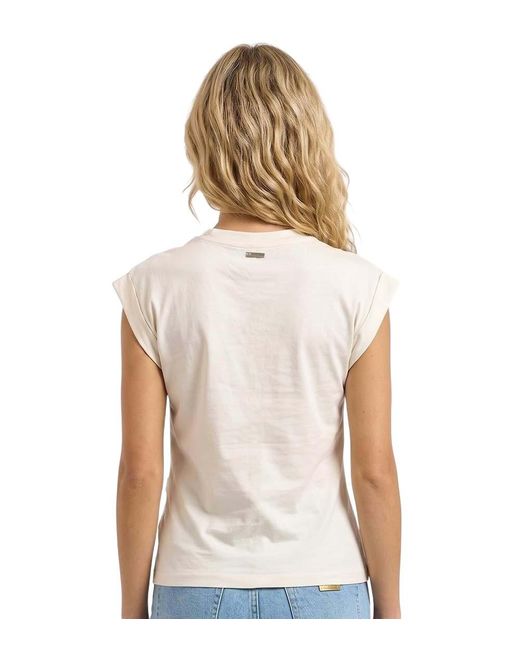 Boss White Solid Crew Neck Top