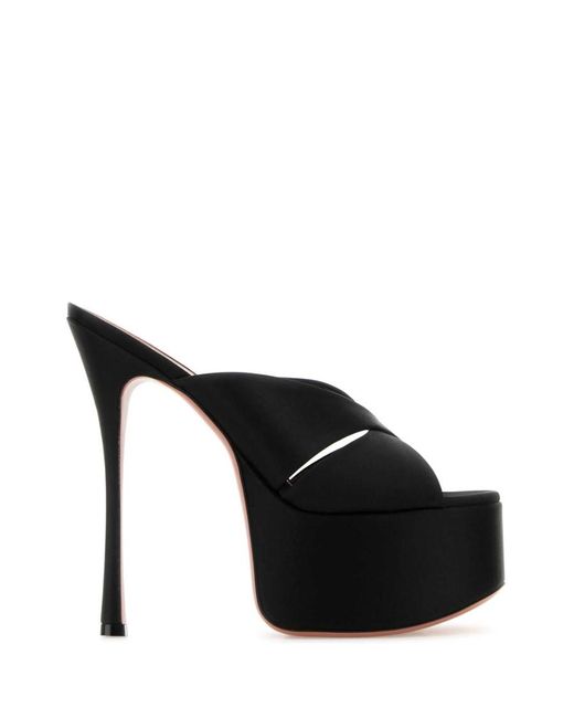 AMINA MUADDI Black Slip On Heels