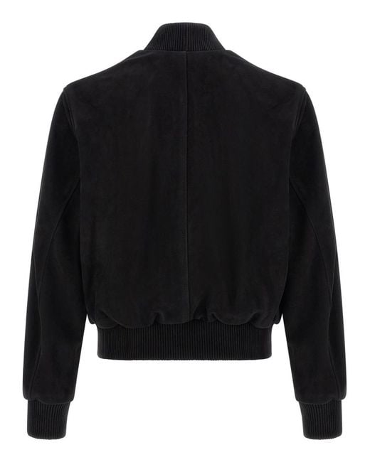 AMI Black Solid Mock Collar Jacket for men