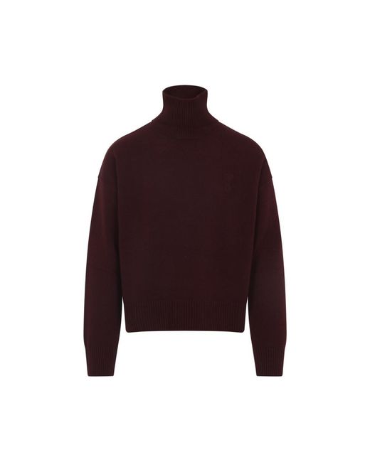 AMI Red Turtle Neck Sweater for men