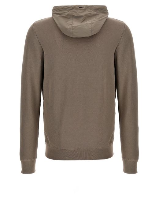 Herno Gray Frontal Zip Jacket for men