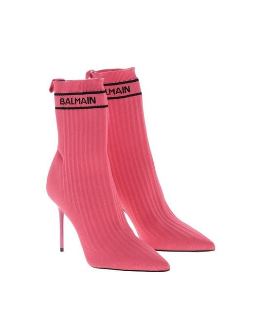 Balmain Pink Logo Boots