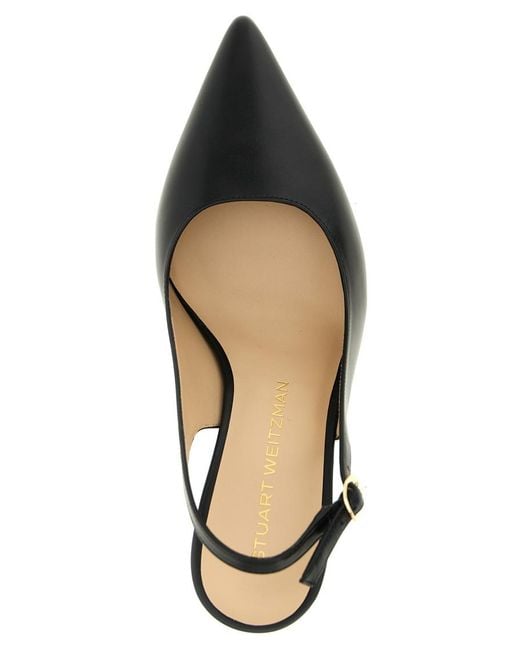 Stuart Weitzman Black Solid Pointed Toe Pumps