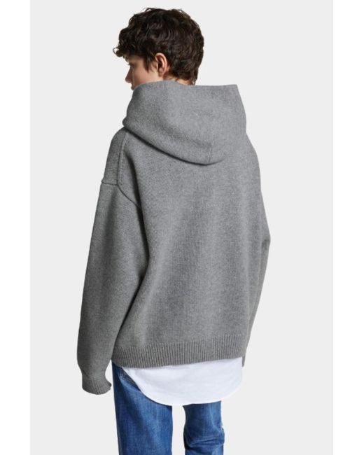 DSquared² Gray Wool Hoodie