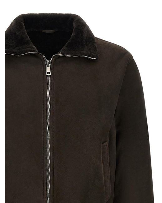 Giorgio Brato Black Solid Shirt Collar Jacket for men