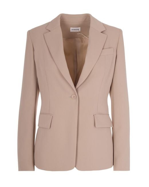 P.A.R.O.S.H. Natural Solid Notched Lapel Blazer