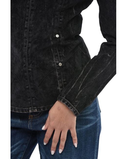 Stella McCartney Black Solid Sweet Heart Neck Top