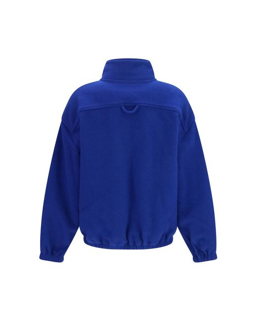 Rier Blue Solid Mock Collar Jacket