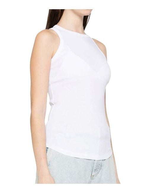 Herskind White Solid Round Neck Top
